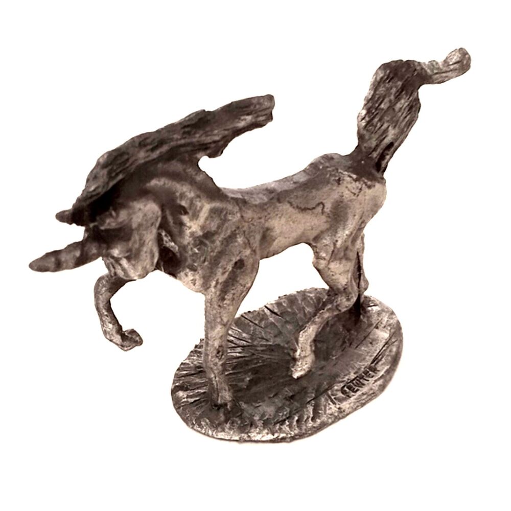 Vintage Pewter Unicorn Miniature Figurine